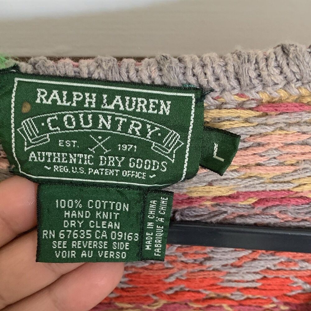Ralph Lauren Country Vintage Women’s 100% Cotton Southwestern Cardigan L - Picture 4 of 4